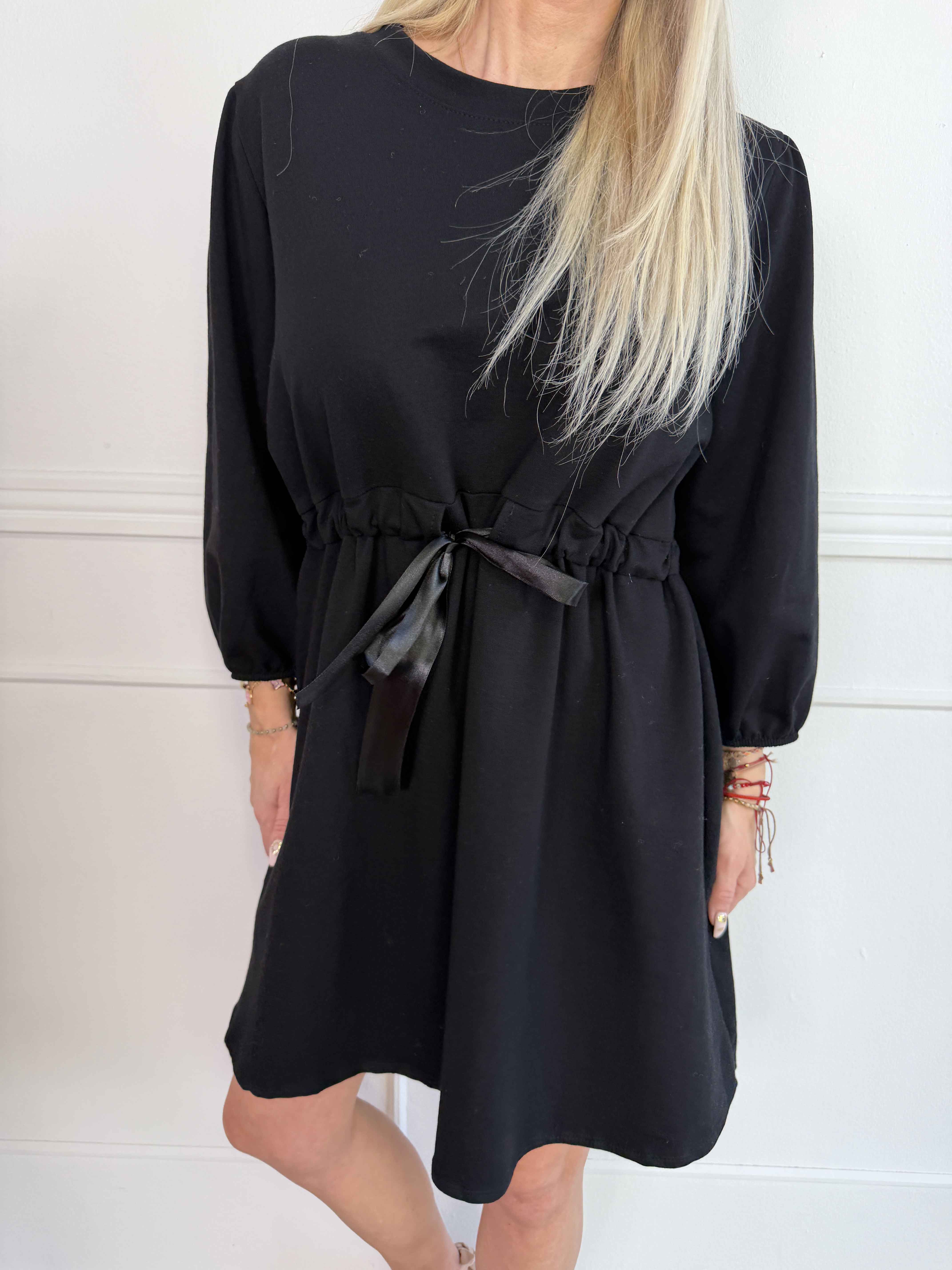 Skyler - Joggingkjole i bomuld med bånd i taljen